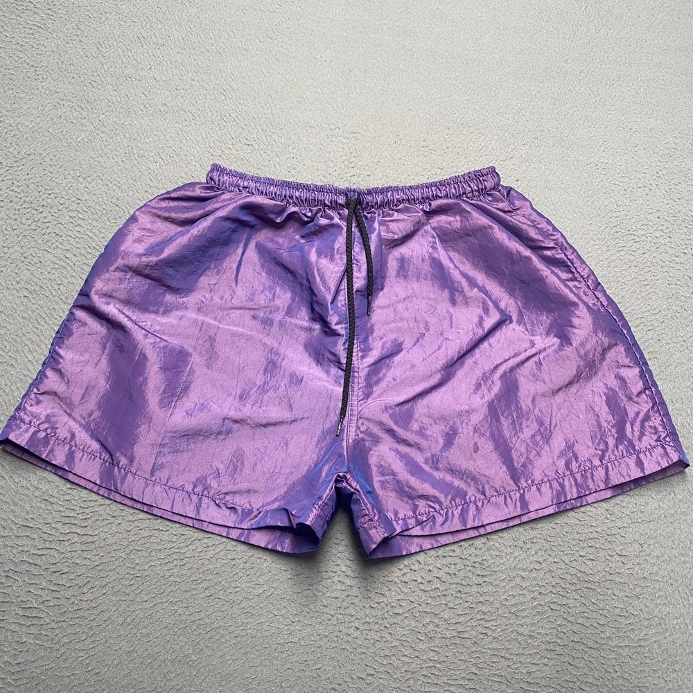 Girl Rebel Shorts Womens Large Purple Taffeta Nylon Elastic Waist 3 In Casual